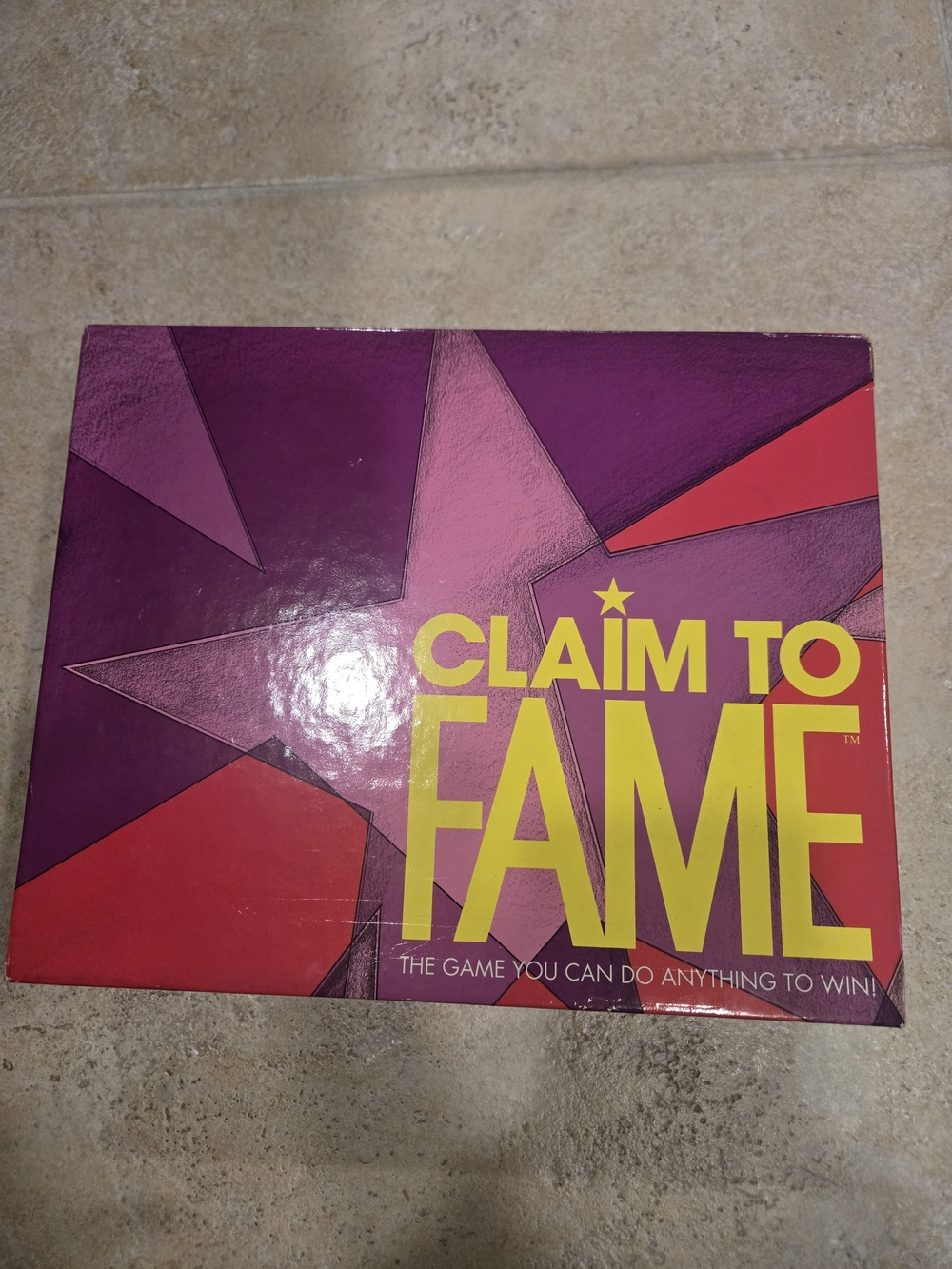 Claim to Fame Board Game - Bold Yellow & Purple Box